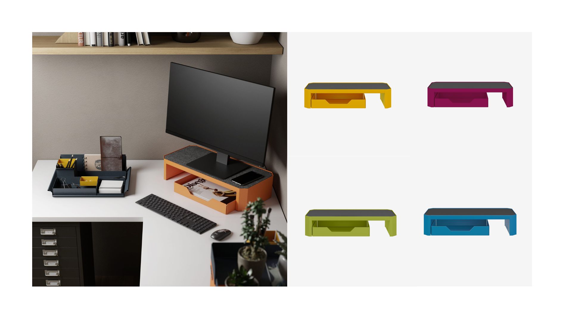 bisley-platform-desk-organiser. Bisley Platform desk organiser for modern office workstations.