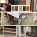 Autumn office interior design with warm colours, contemporary office furniture and natural materials